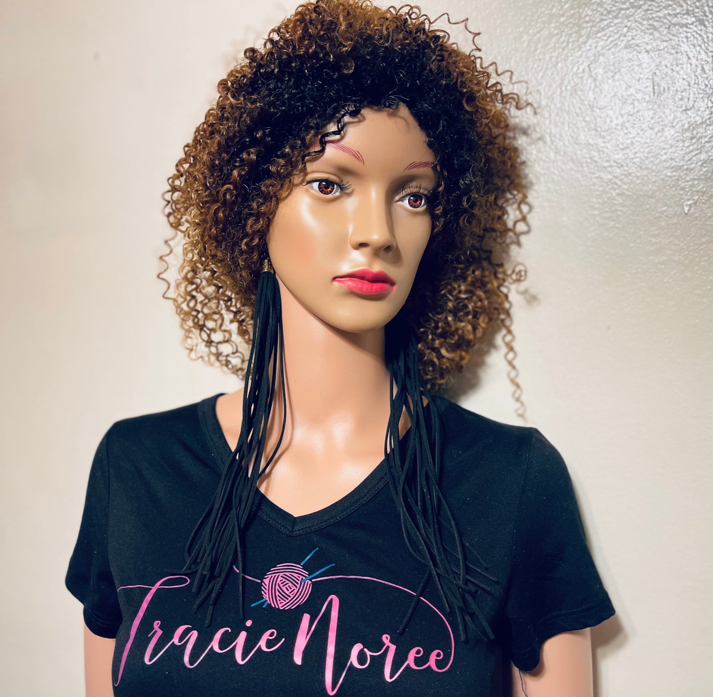 Earrings - Tassels - Black leather