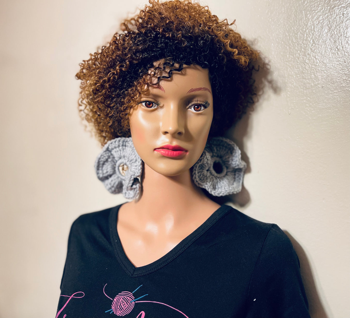 Earrings - Gray rounds