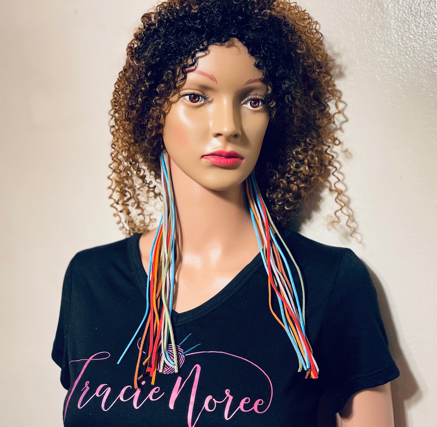 Earrings - Tassels - Multicolored leather