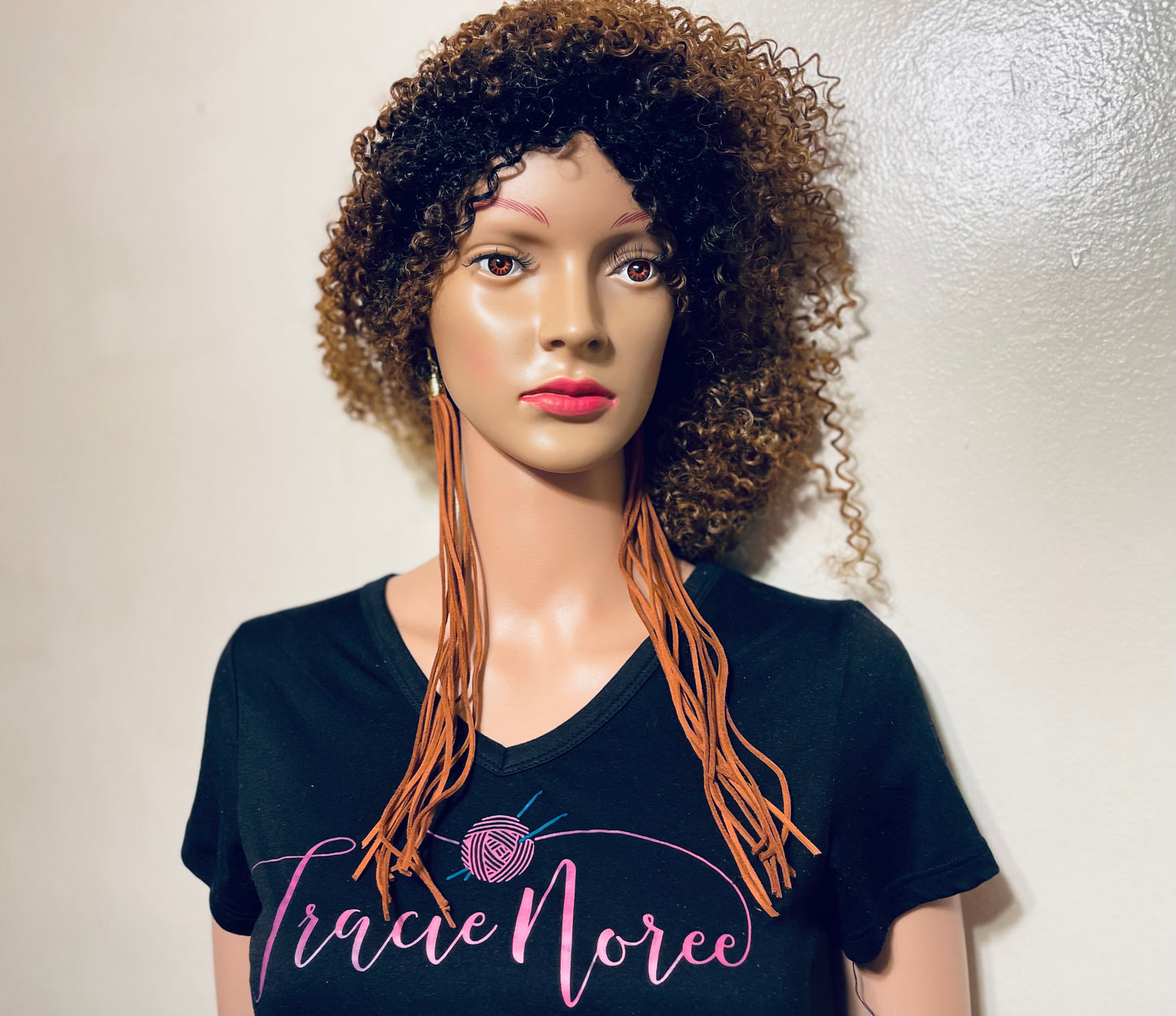 Earrings - Tassels - Brown leather