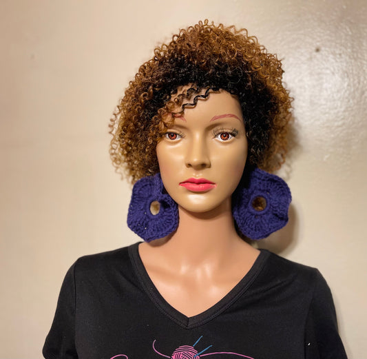Crochet Purple Earrings